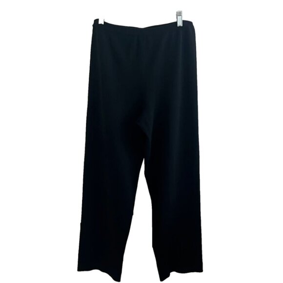 👒Eileen Fisher Classic Black Viscose Nylon Sweater Knit pull on Pants Sz Med - Picture 7 of 8
